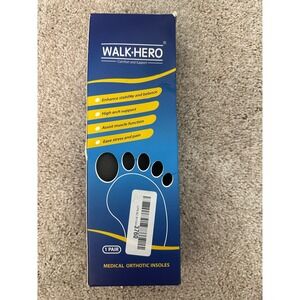 Walk Hero Medical Orthotic Insoles Comfort Support Arch‎ Pain Relief 1 Pair